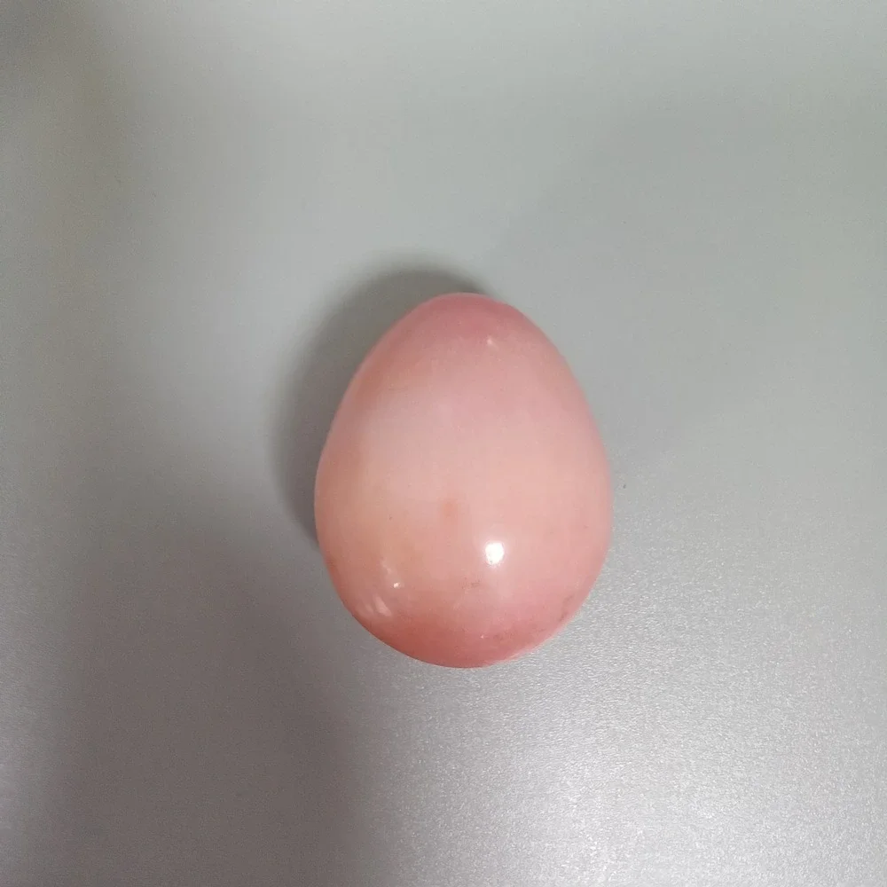 Vintage Pink Marble Alabaster‎ Polished Stone Decorative Egg Paperweight 2.75in